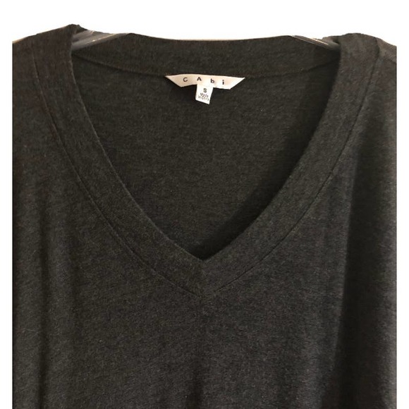 Cabi Women’s Gray V Neck Stretch Offhand Top - Picture 3 of 6